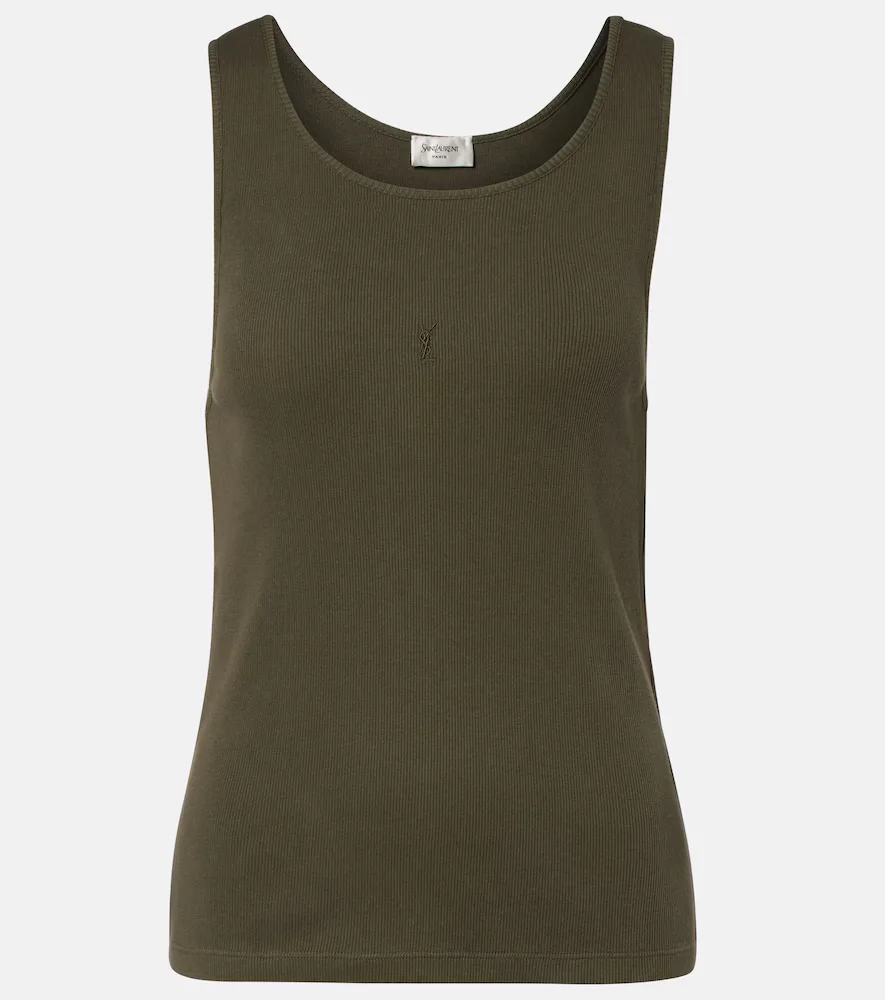 Cassandre Cotton Jersey Tank Top by Saint Laurent
