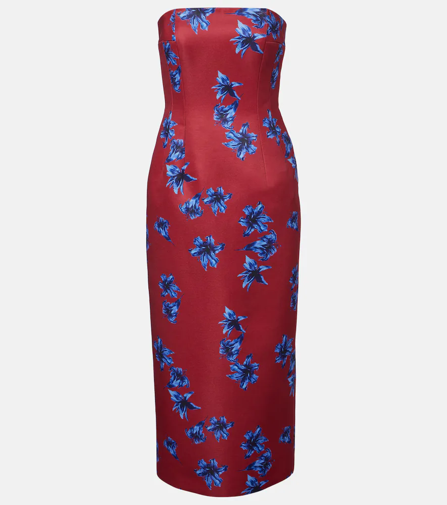 Leila Floral Duchess Satin Midi Dress by Emilia Wickstead