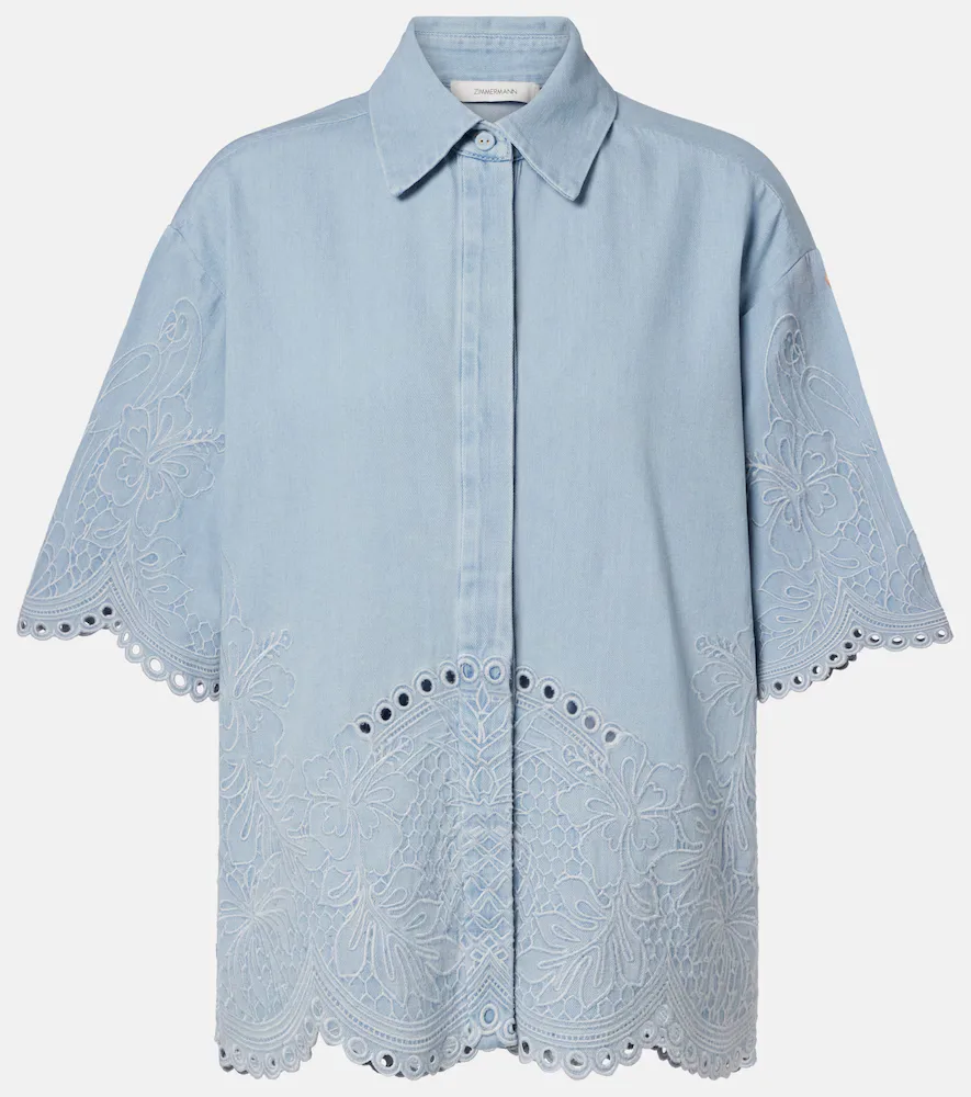 Daylight Broderie Anglaise Denim Shirt by Zimmermann