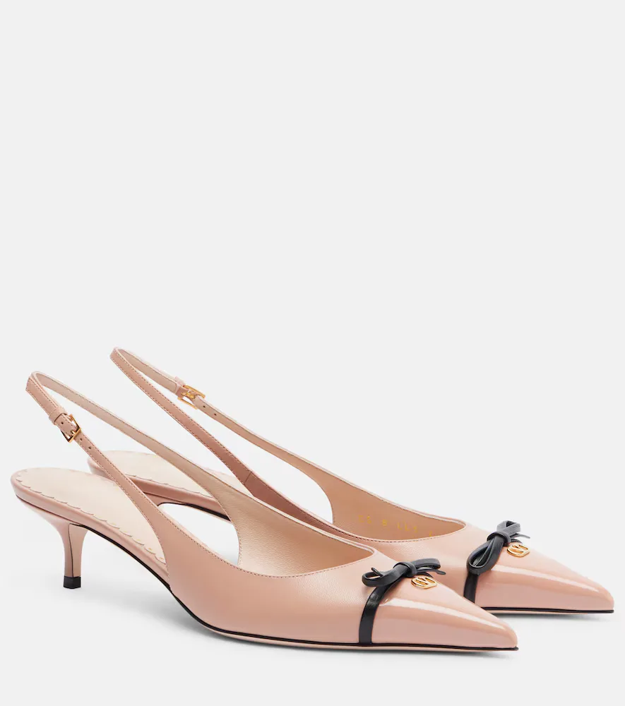 Bepointy 45 Leather Slingback Pumps by Valentino Garavani
