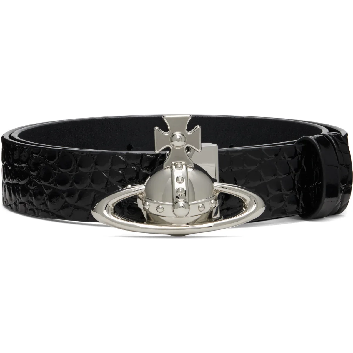 Orb Buckle Croc Leather Belt by Vivienne Westwood