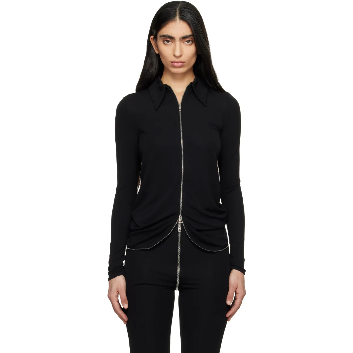 Draped Back Zip Shirt by Alexander Wang