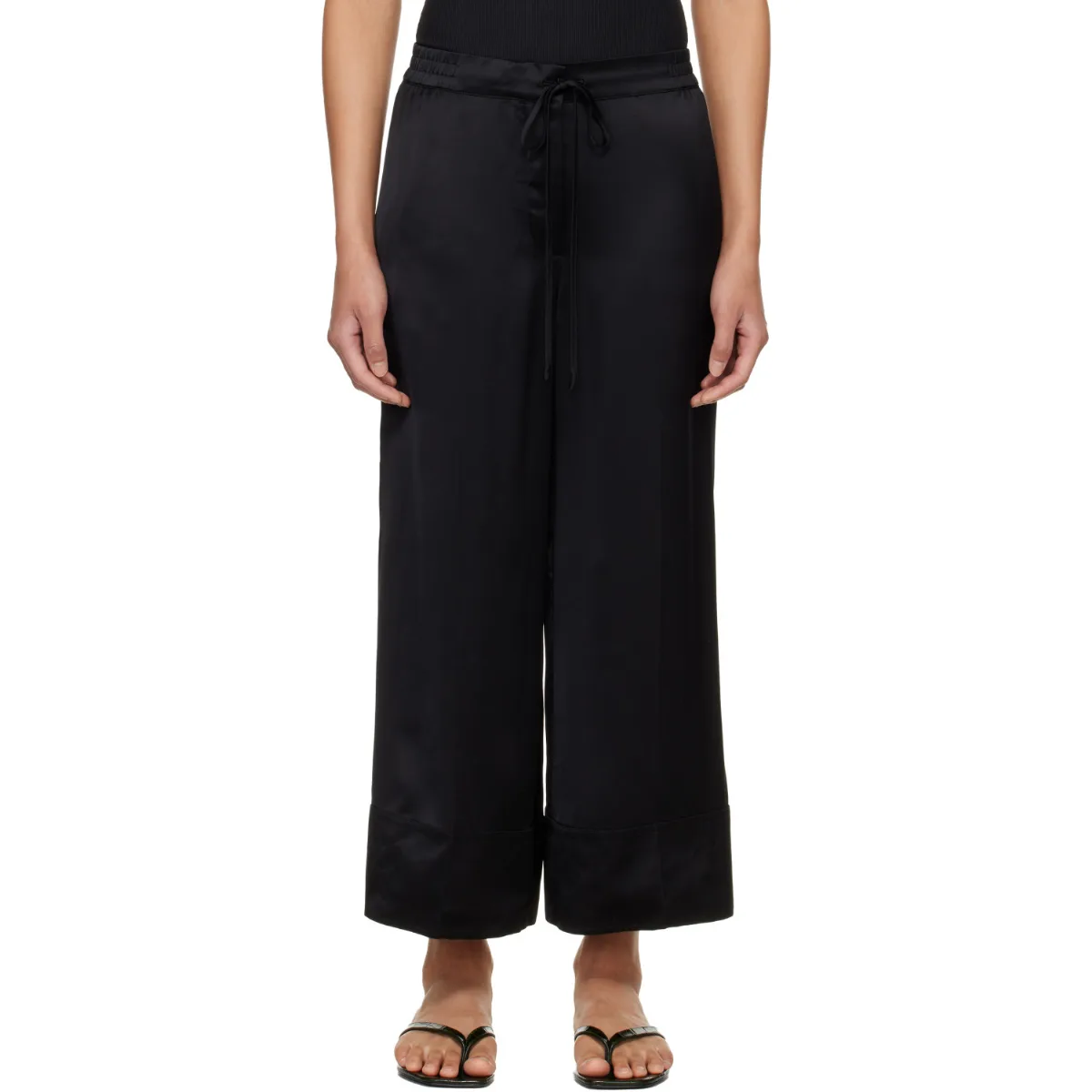 Satin Drawstring Trousers by TOTEME
