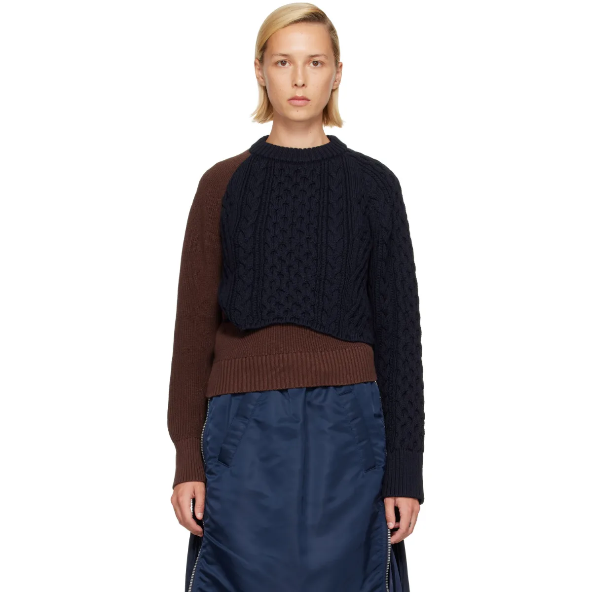 Cotton Cashmere Knit Sweater by sacai