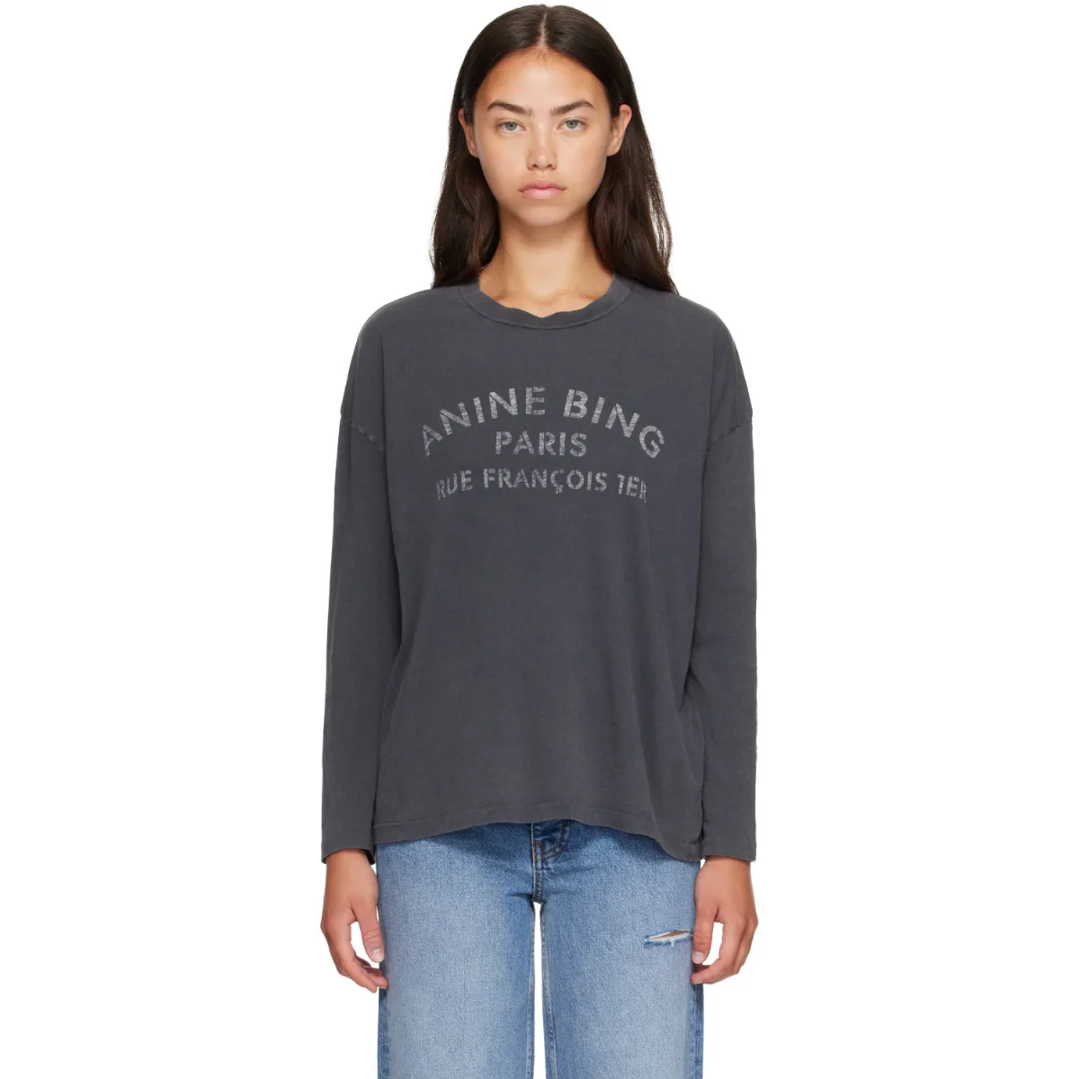 Ivan Long Sleeve Paris Stencil T-Shirt by ANINE BING