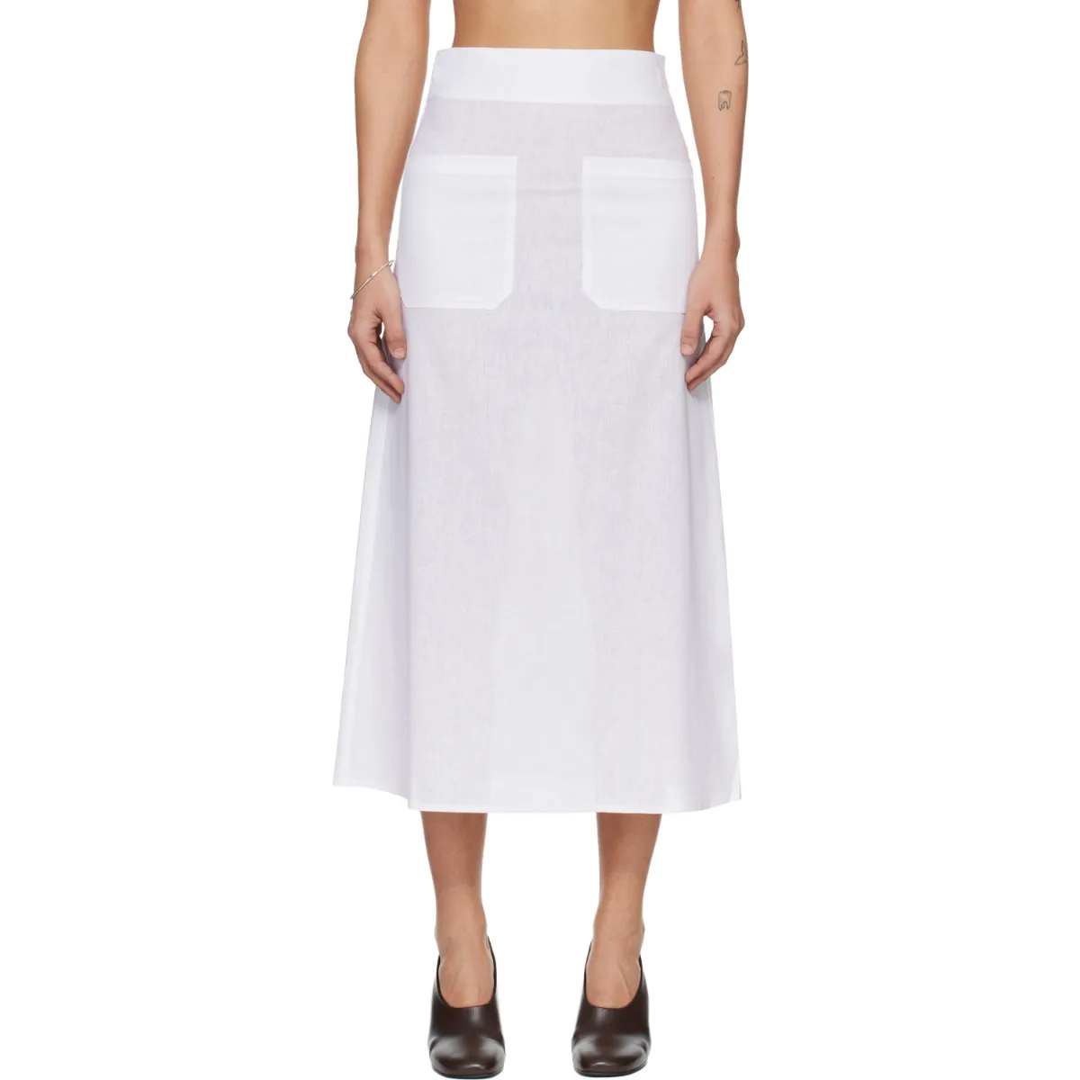 Tie-Waist Midi Skirt by TOTEME
