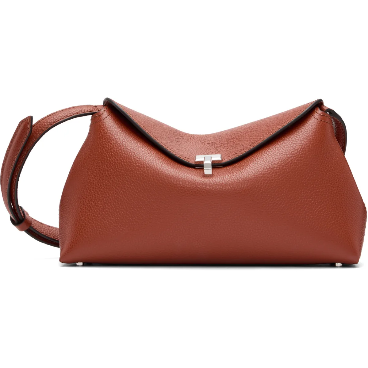 T-Lock Grained-Leather Clutch by TOTEME