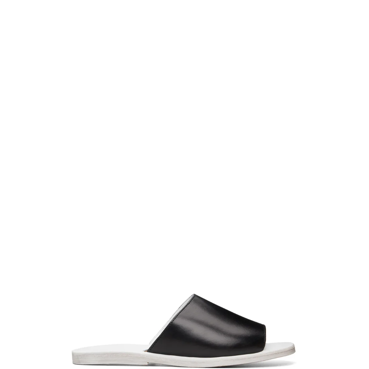 Black & White Leather Sandals by Rier