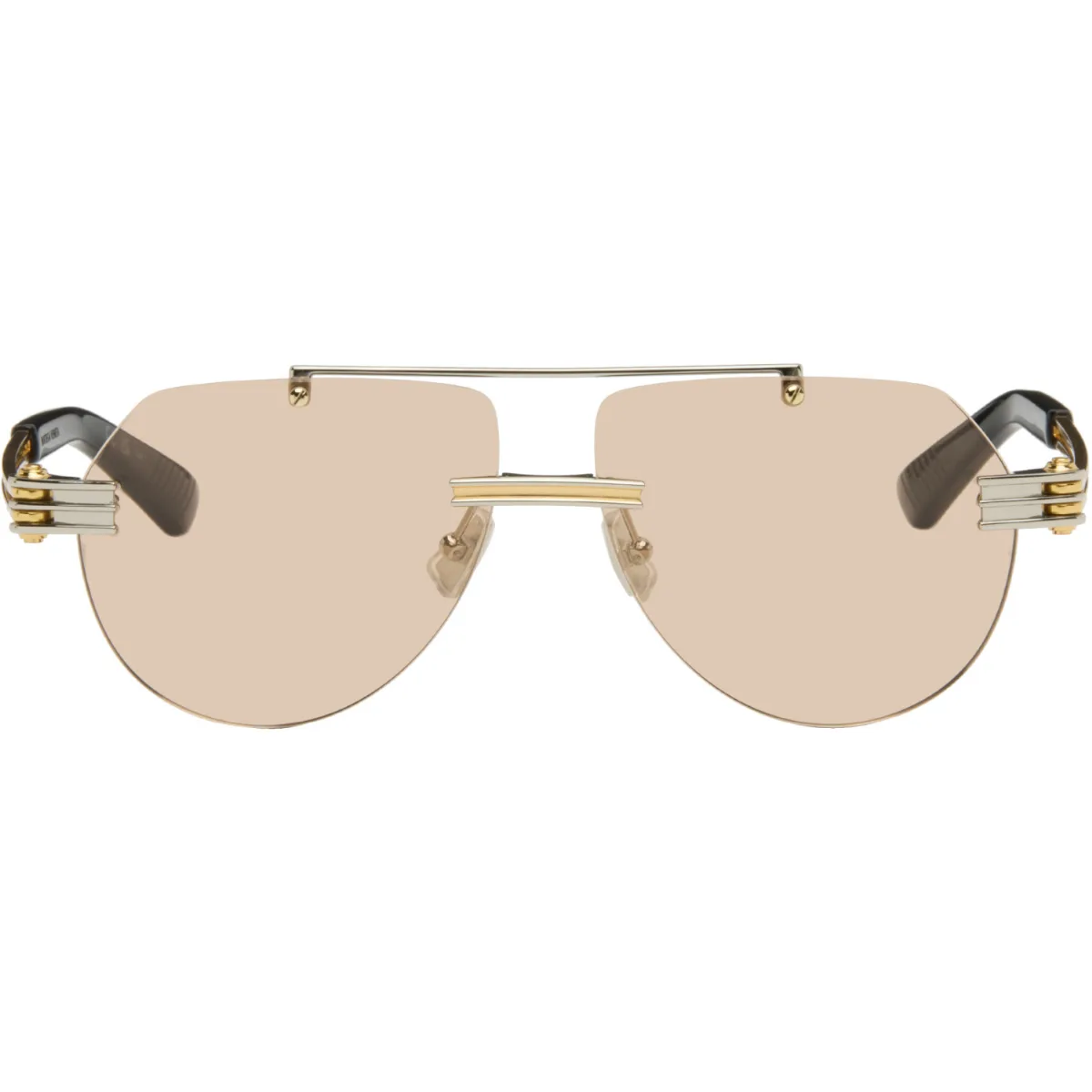 Metal Pilot Navigator Sunglasses by Bottega Veneta