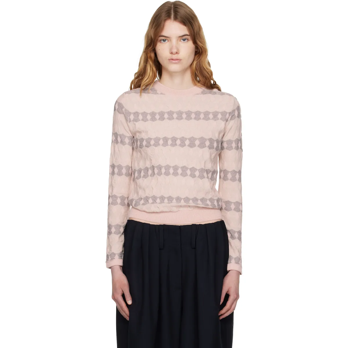 Jacquard Pullover Sweater by OPEN YY