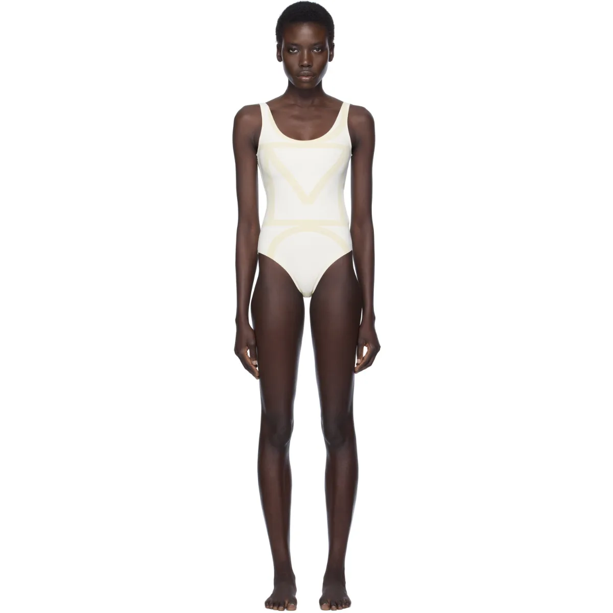 Beige Monogram Swimsuit by TOTEME