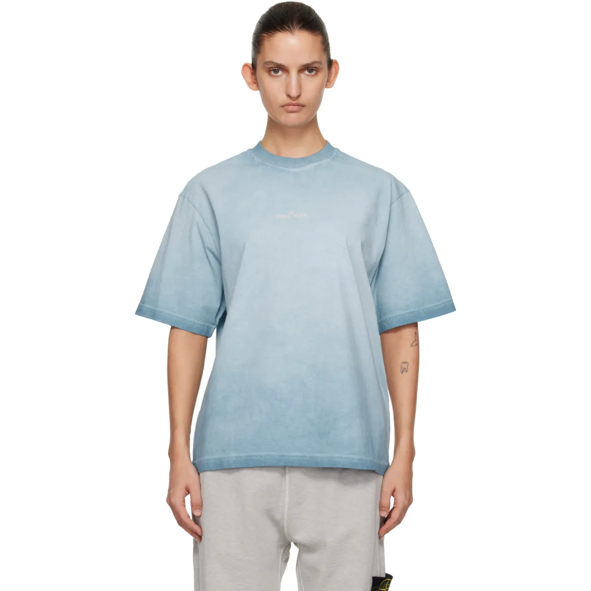 2100002 Combed Organic Cotton Jersey Erosion T-Shirt by Stone Island