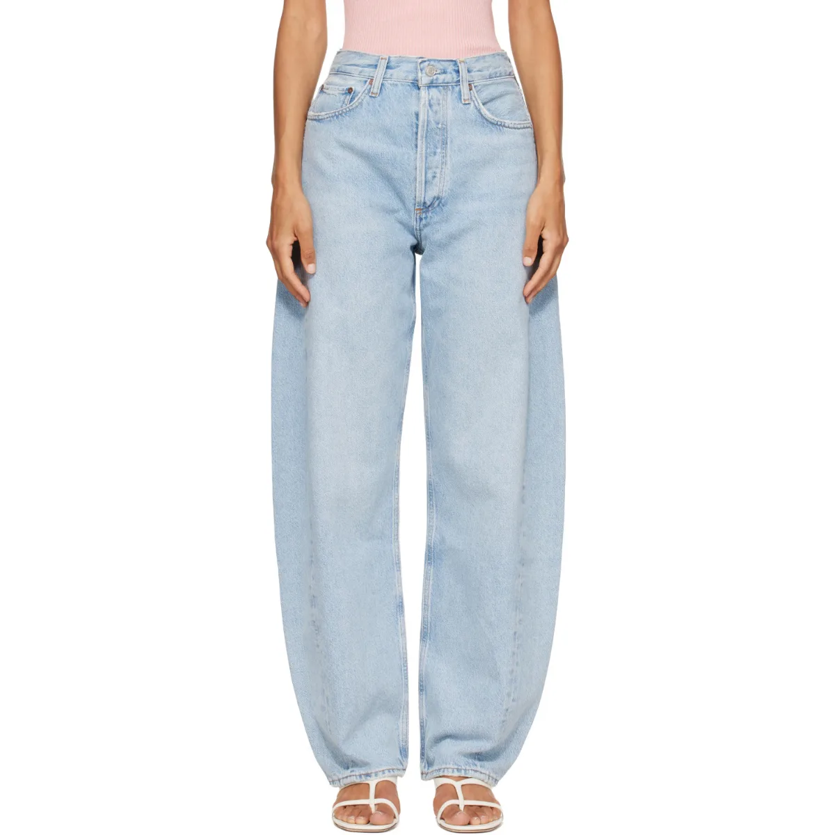 Luna High Rise Pieced Taper Jeans