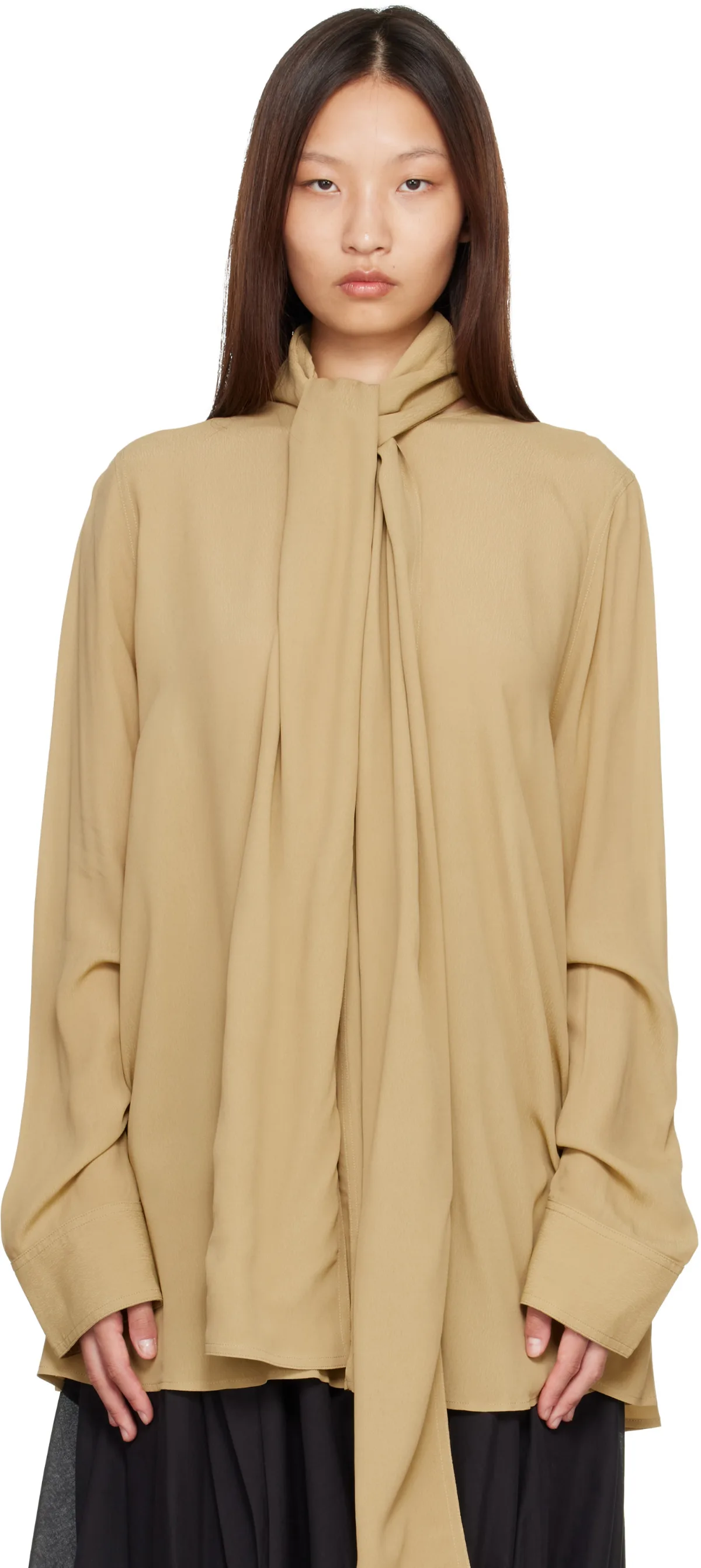 Draped Scarf Blouse