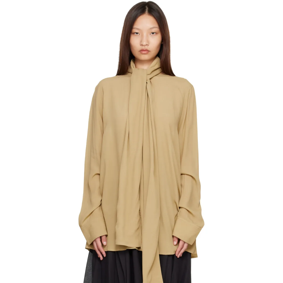 Draped Scarf Blouse by TOTEME