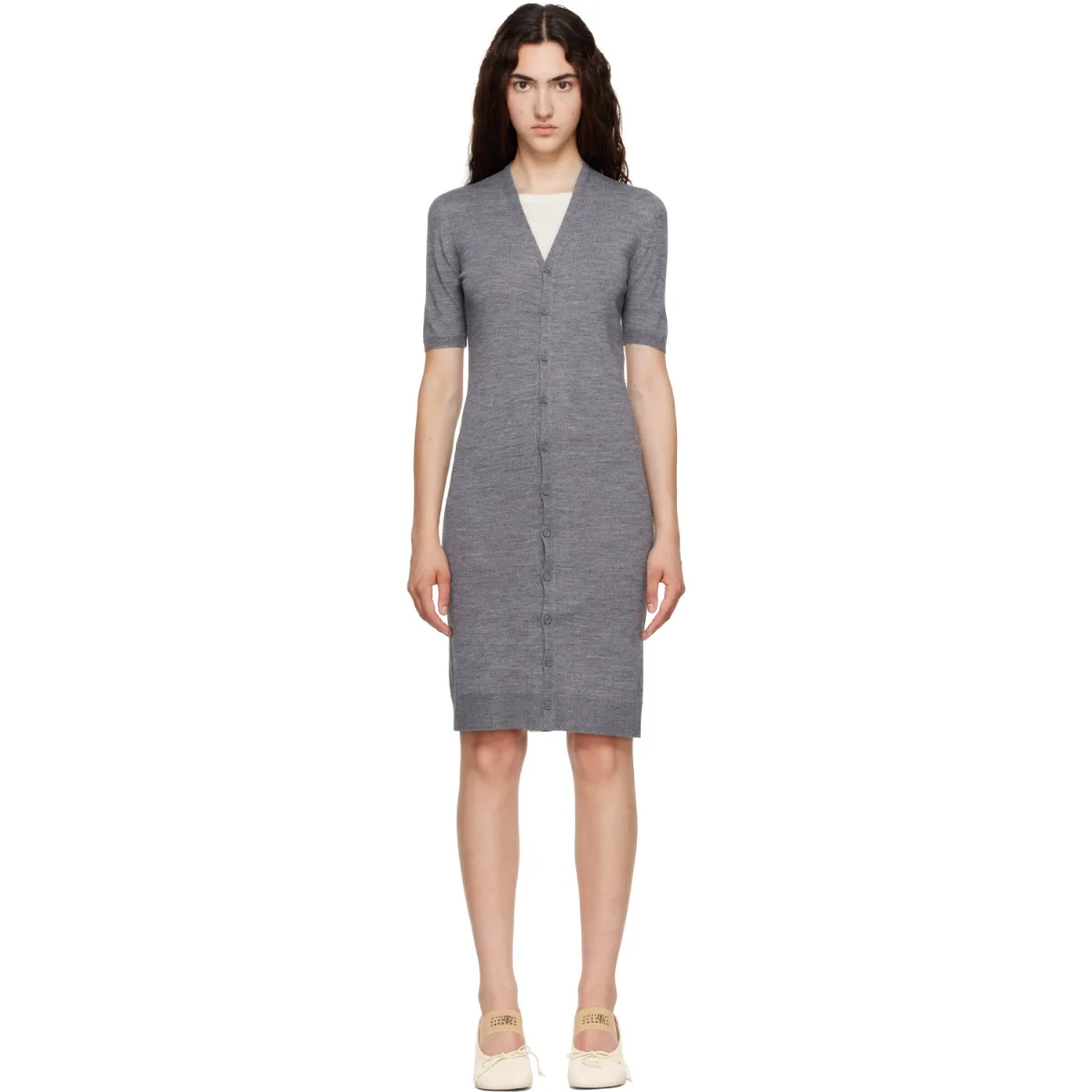 Trompe L'Oeil Cardigan Midi Dress by MM6 Maison Margiela
