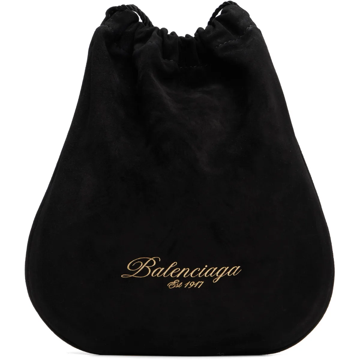 Drawstring Waxed Suede Pouch by Balenciaga