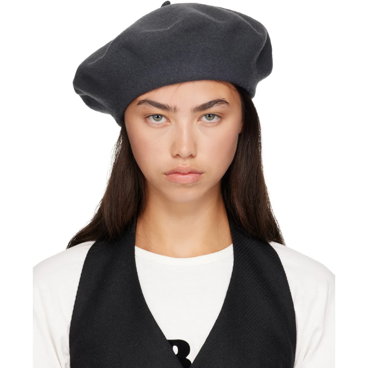 4-Stitch Wool Beret by Maison Margiela