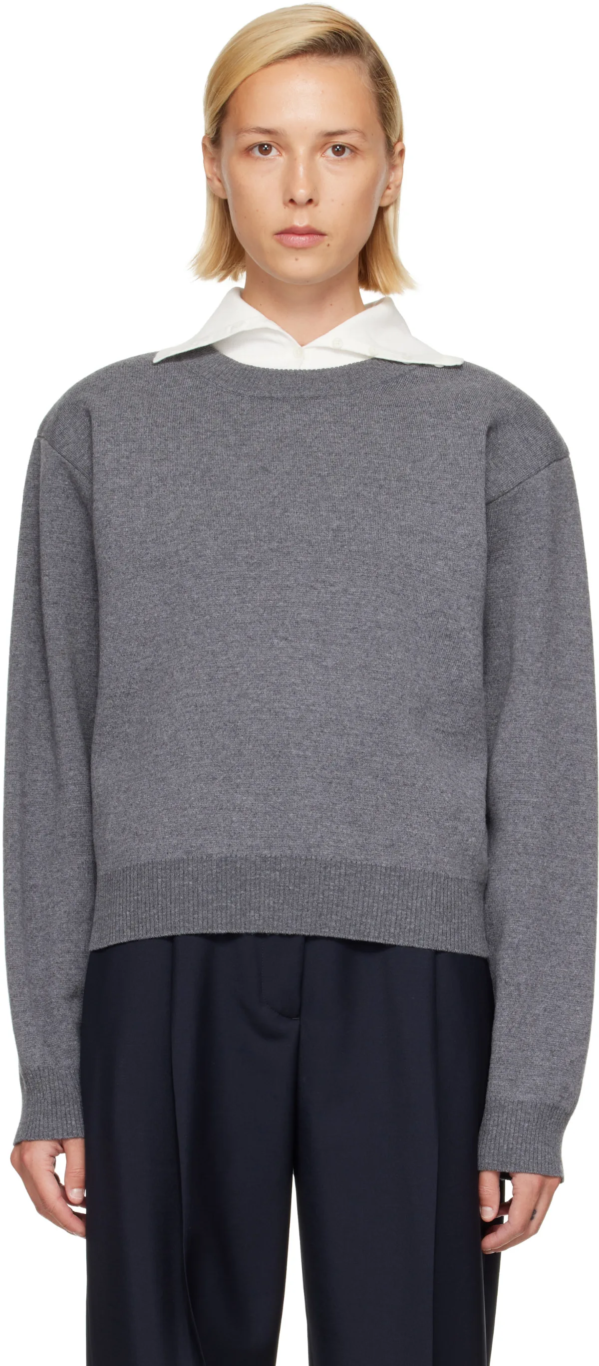 Statement Shoulder Crewneck Sweater