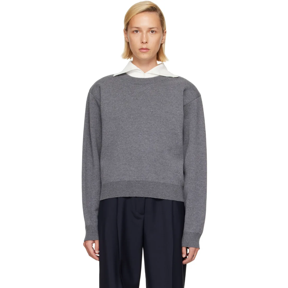 Statement Shoulder Crewneck Sweater