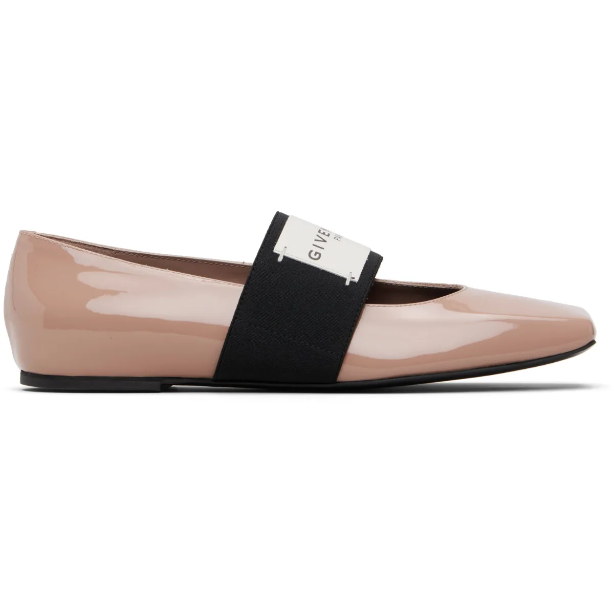 Sliced Square Patent Leather Ballerina Flats by Givenchy