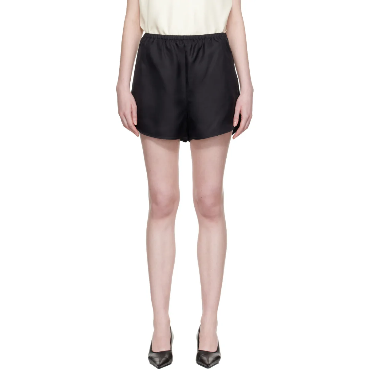 Cabo Elasticated Silk Shorts by Loulou de Saison