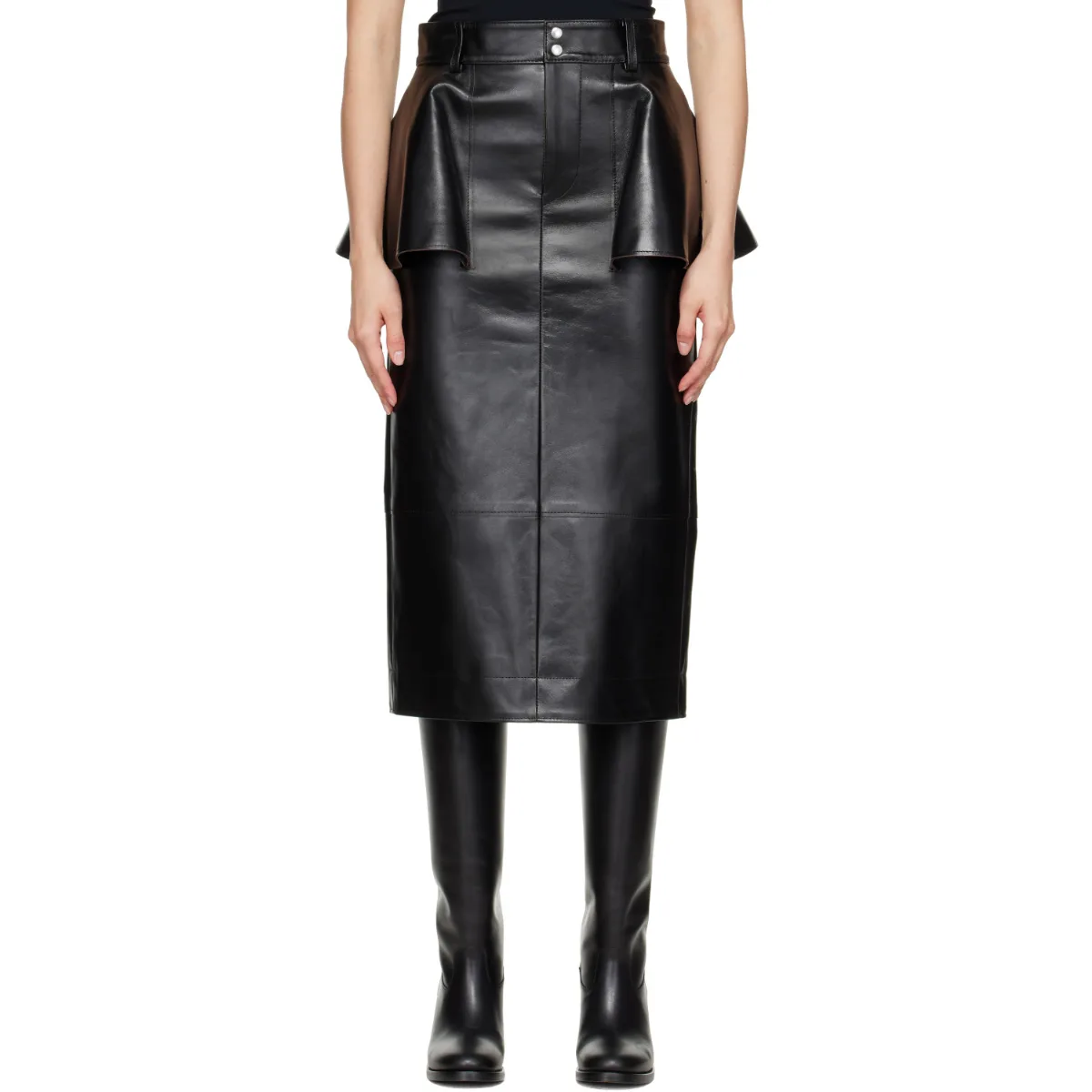 Leather Midi Skirt by sacai