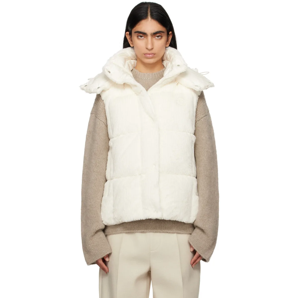 Luzule Faux-Fur Down Vest by Moncler