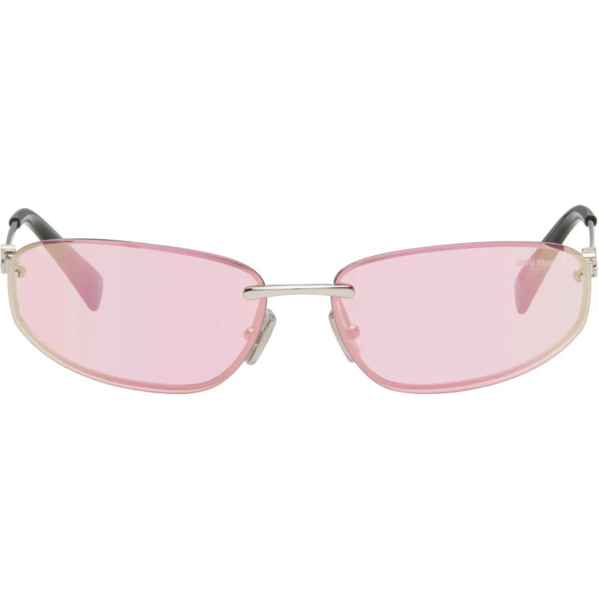 Rimless Metal Oval Sunglasses by Miu Miu Eyewear