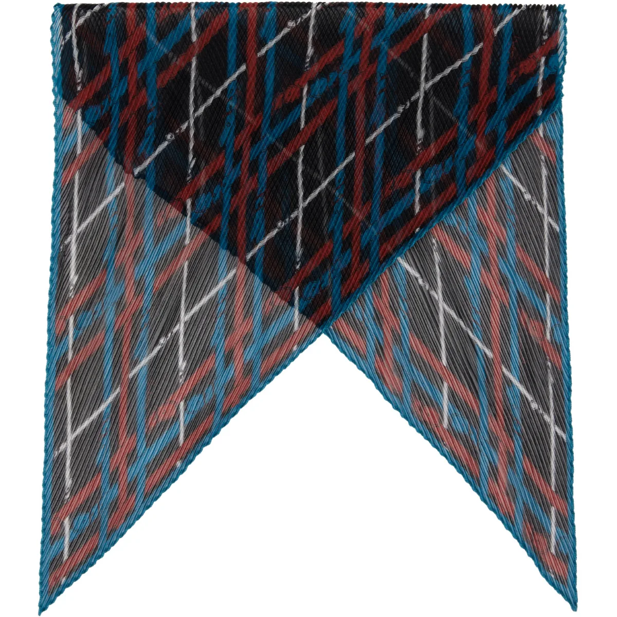 Black & Blue Belt Check Silk Chiffon Scarf by Burberry