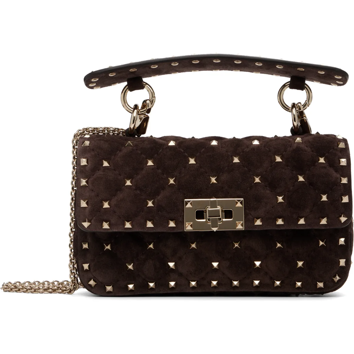 Rockstud Spike Small Suede Bag by Valentino Garavani