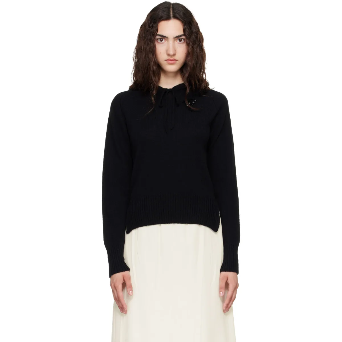 Embellished Relaxed Cashmere Hoodie by Simone Rocha