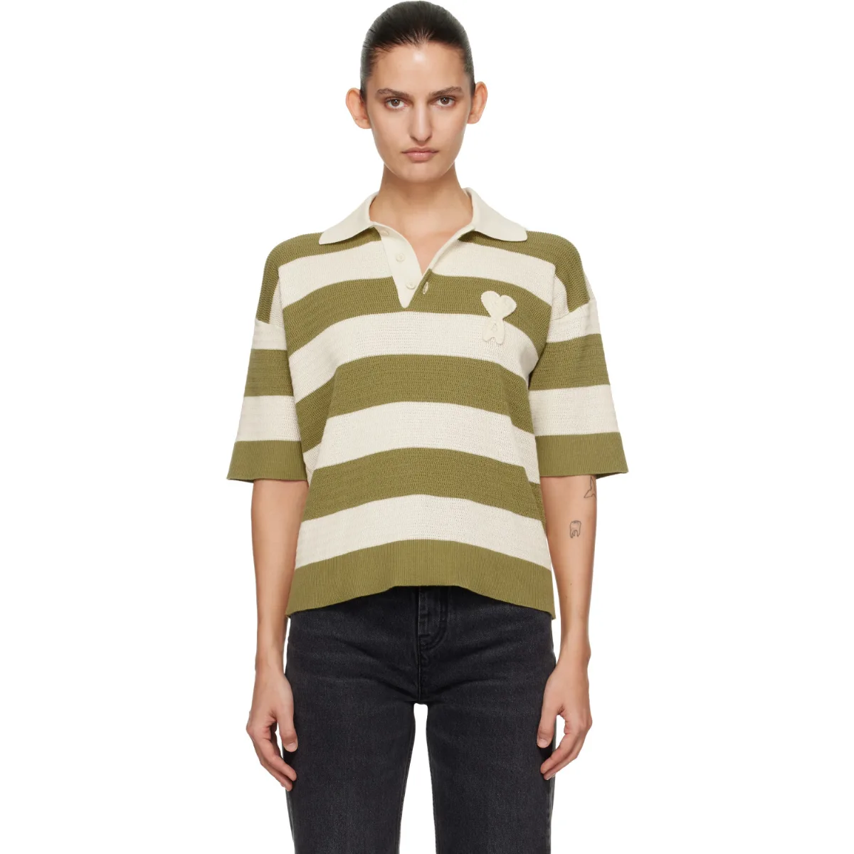 Short Sleeves Ami De Coeur Polo by AMI Paris