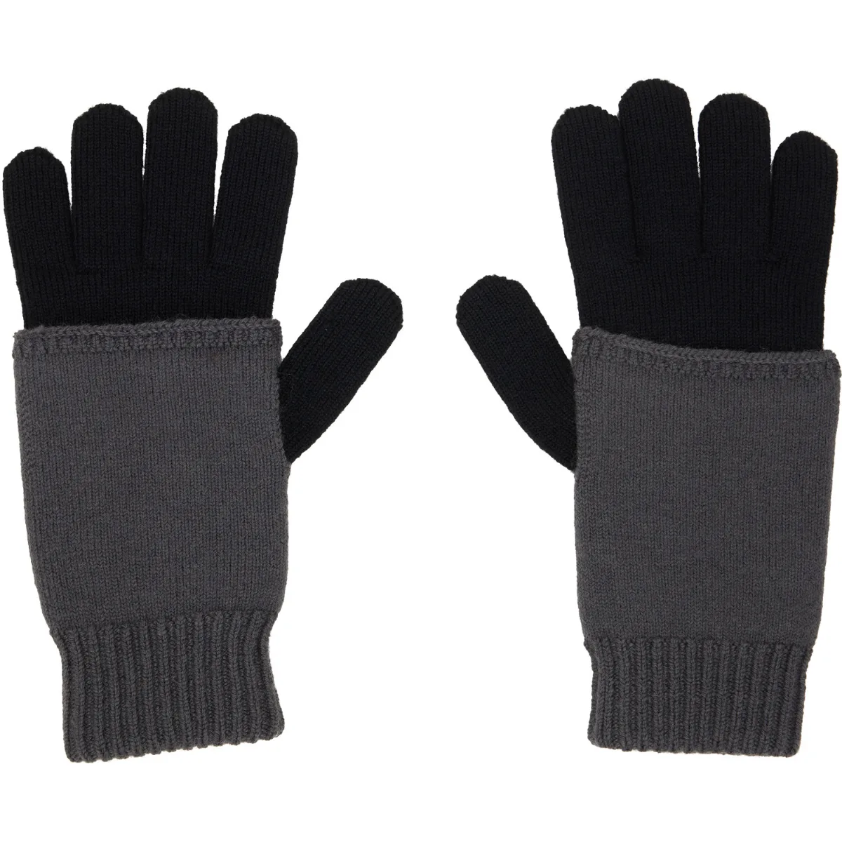 Two-Tone Knit Gloves by MM6 Maison Margiela