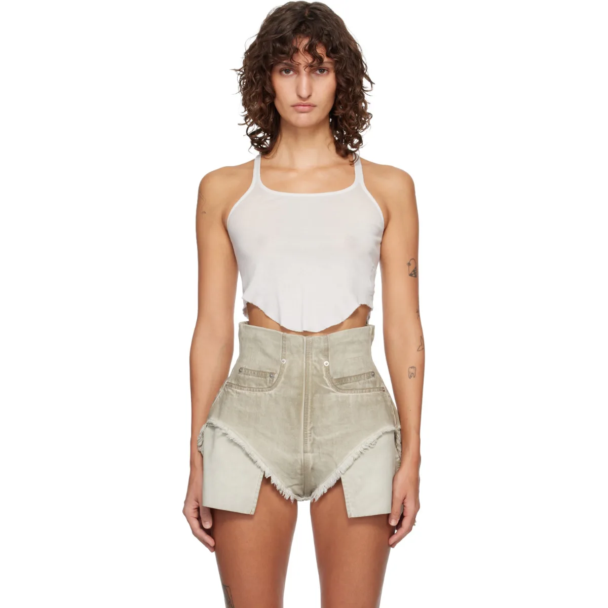 Temple Basic Cropped Tank Top by Rick Owens DRKSHDW