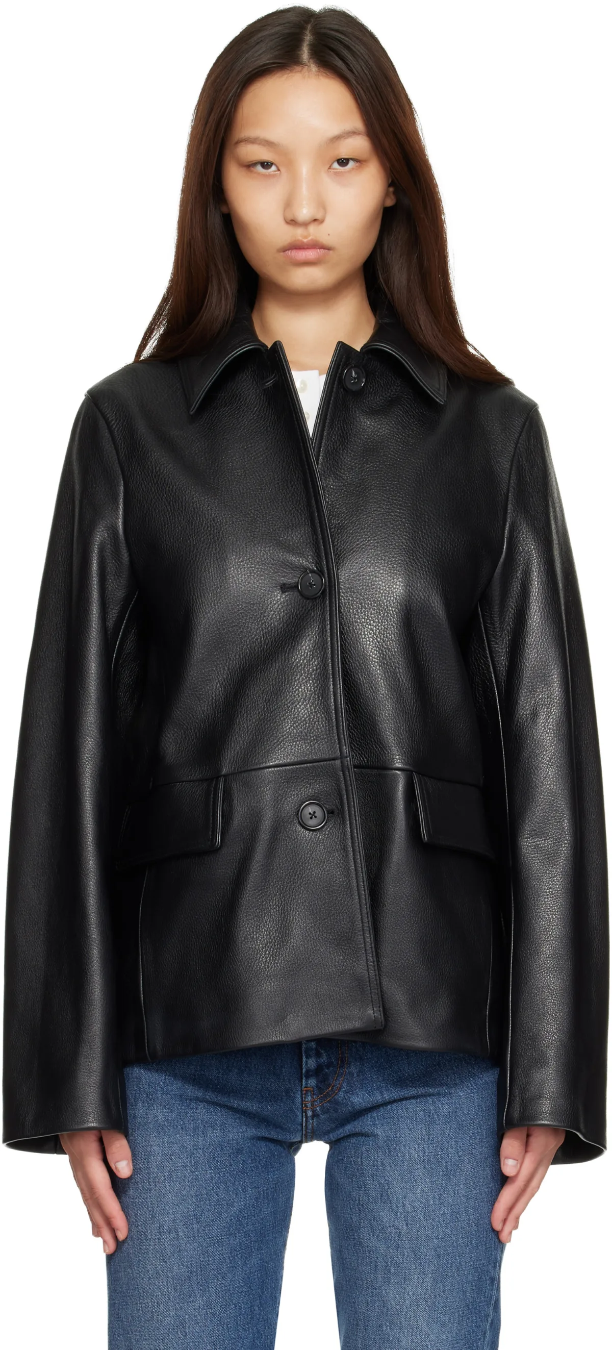 Grained Leather Jacket