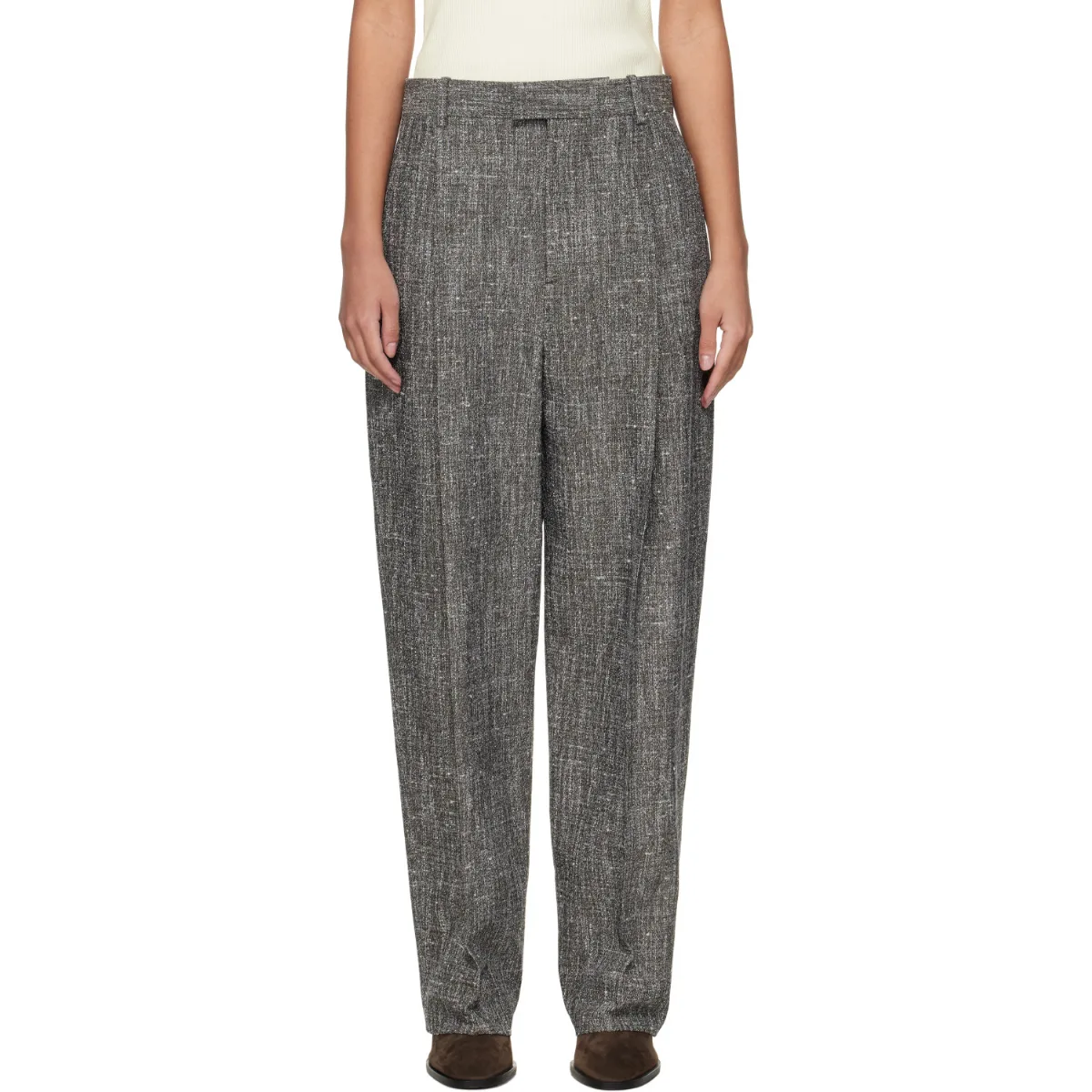 Melange Viscose & Silk Trousers by Bottega Veneta