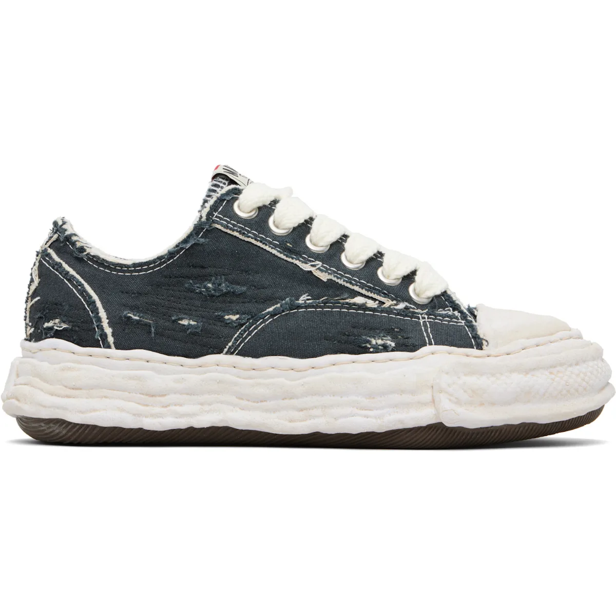 Peterson23 OG Sole Ripped Overdye Canvas Sneakers by Maison MIHARA YASUHIRO