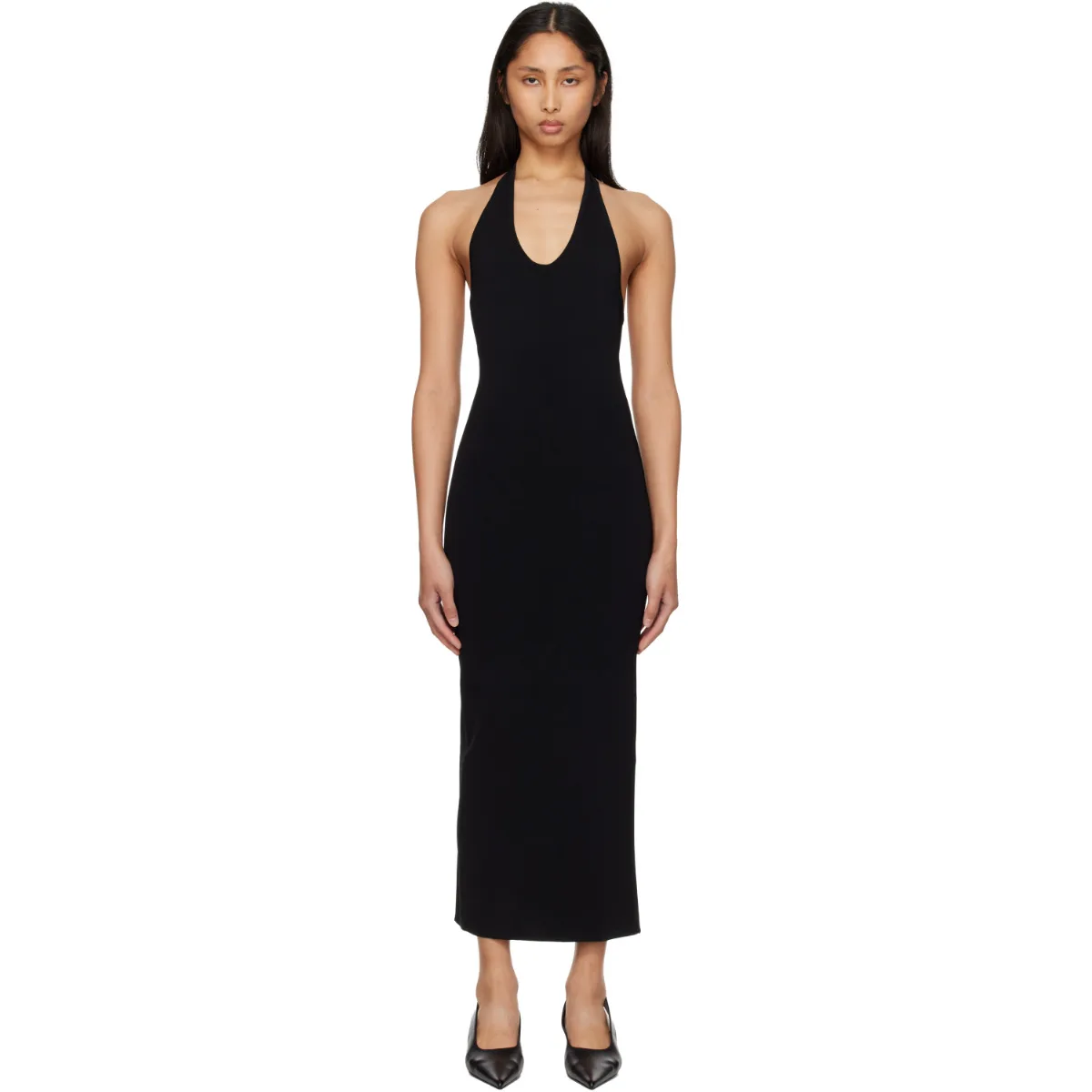 Compact Knit Halter Midi Dress by TOTEME