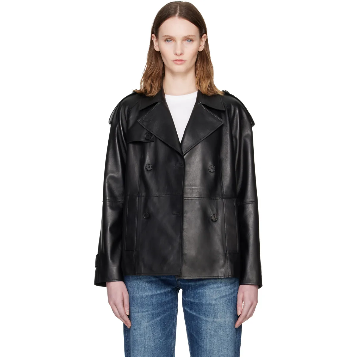Dolores Double-Breasted Leather Jacket by MACKAGE