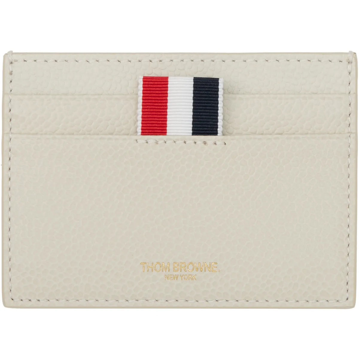 Pebble Grain Hector Single Card Holder by Thom Browne