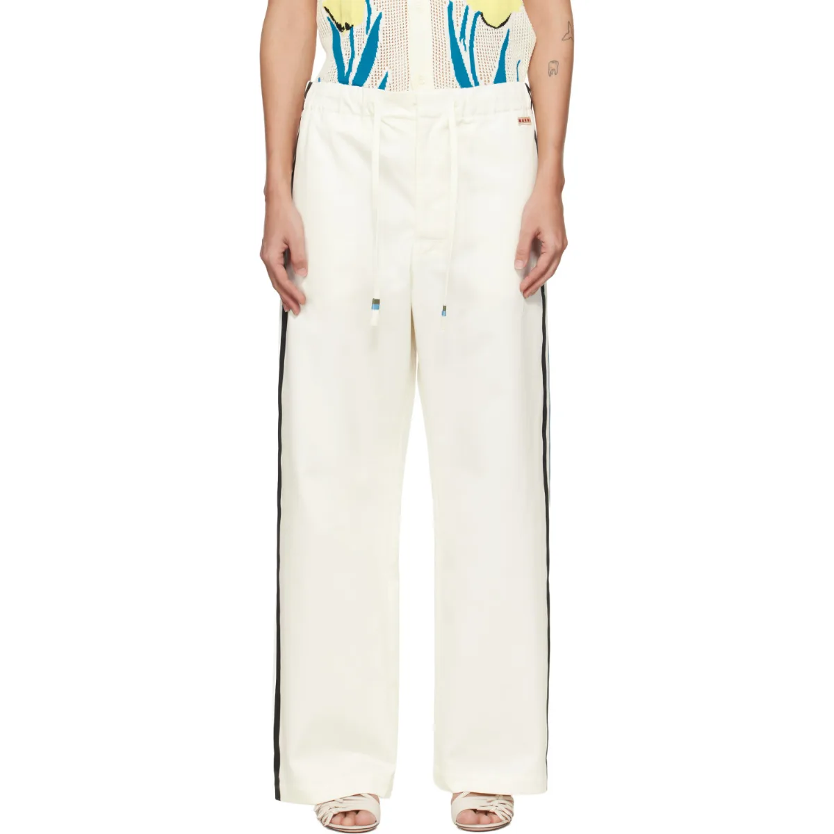 Stripe Straight Leg Trousers by Marni