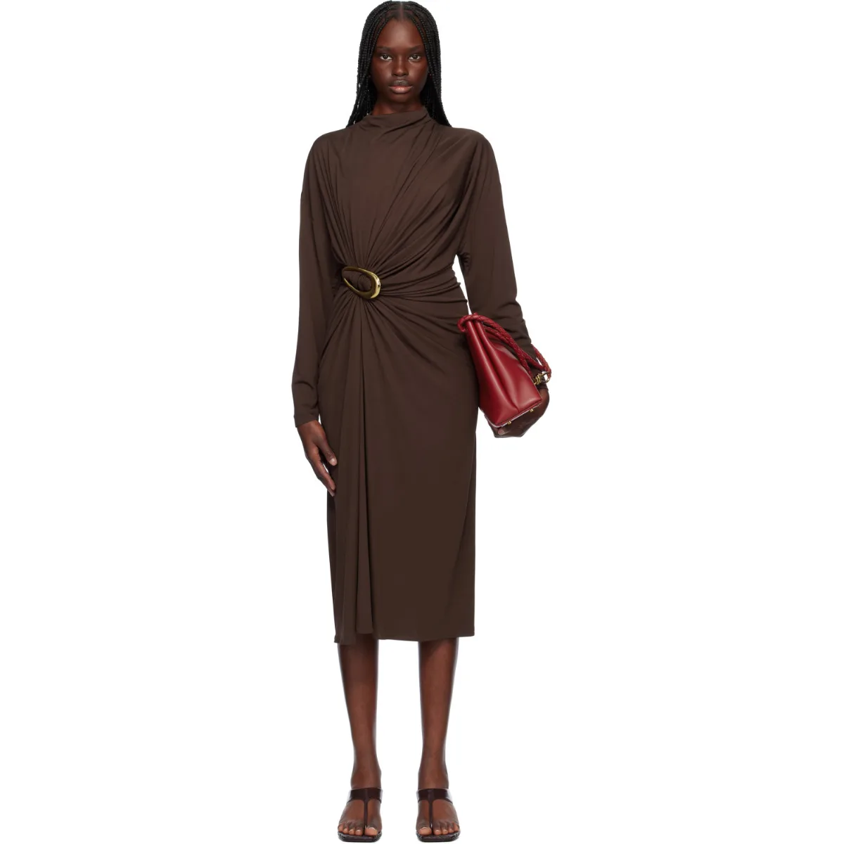 Crepe Viscose Midi Dress by Bottega Veneta