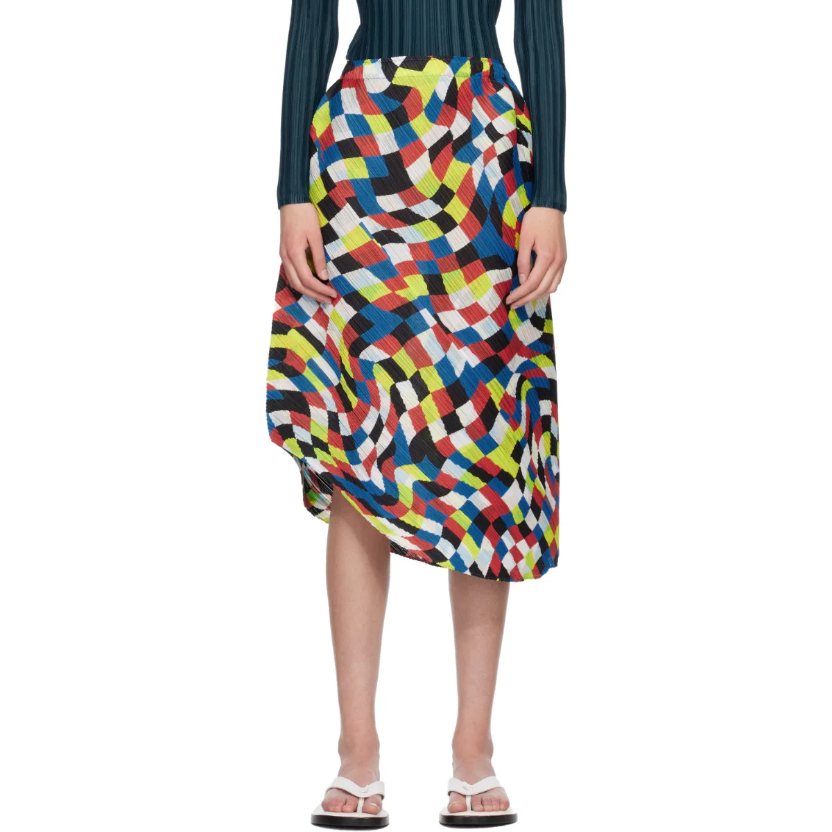 Dancing Square Midi Skirt by PLEATS PLEASE ISSEY MIYAKE