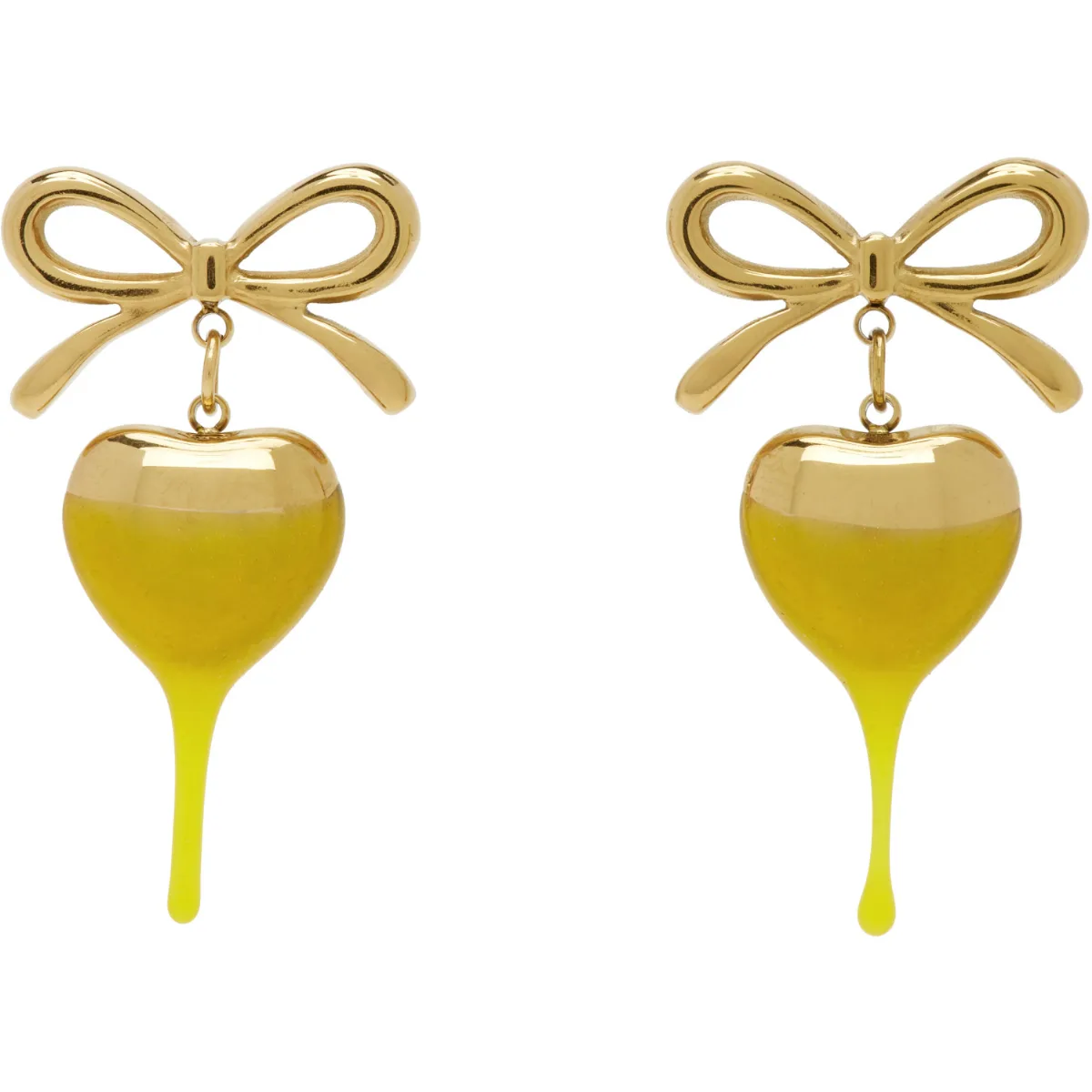 Dipped Bow Heart Earrings by Ottolinger