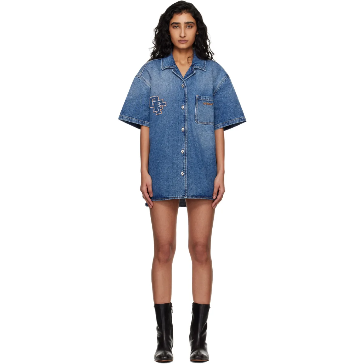 Royal Patch Denim Minidress by Off-White