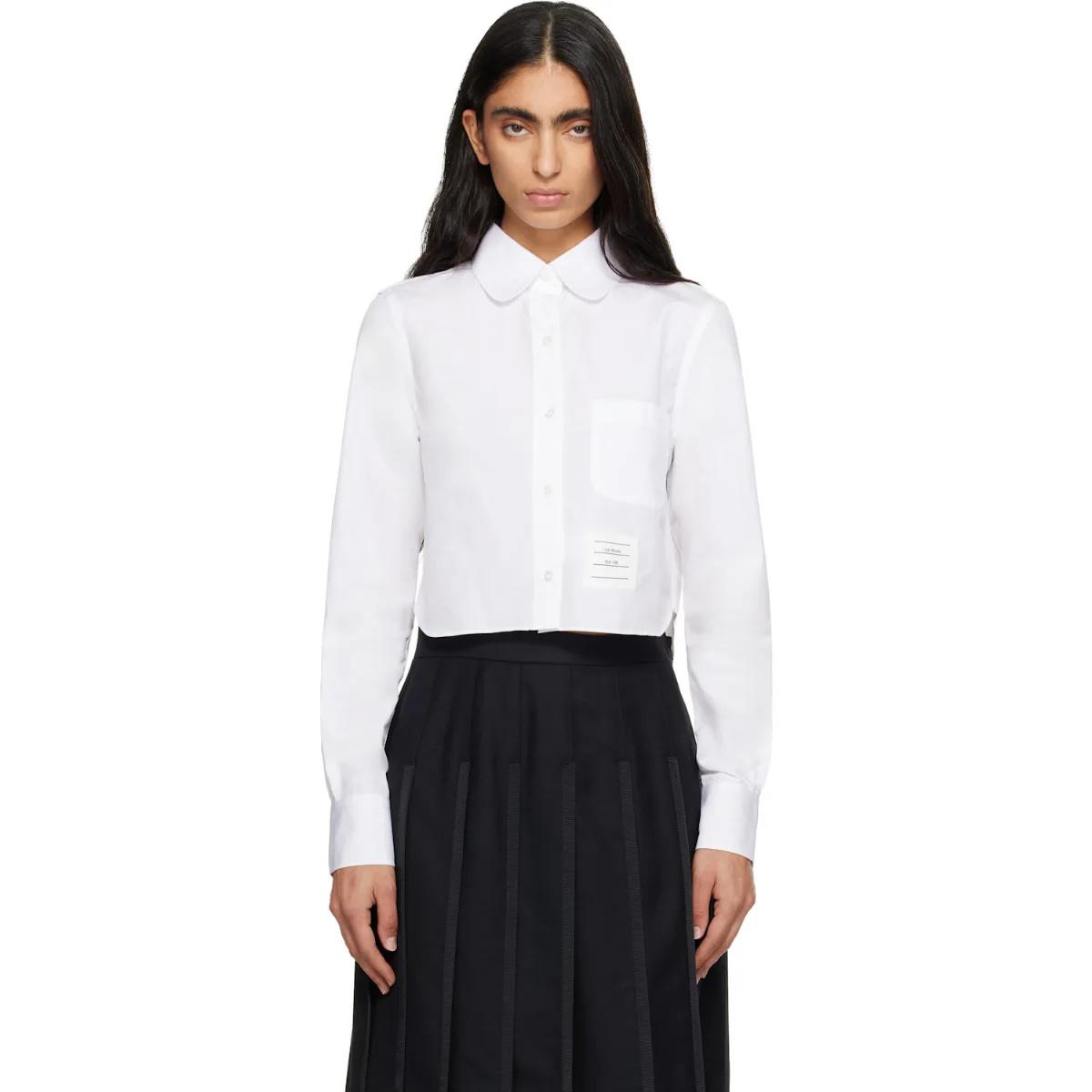 Classic Poplin Cropped Shirt by Thom Browne