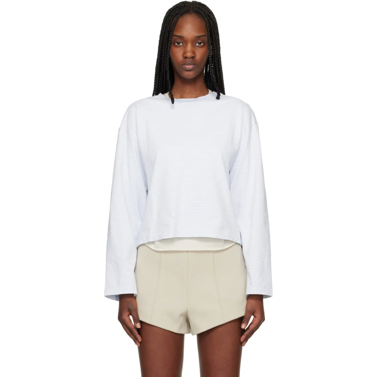 Kelly Boxy Striped Long-Sleeve T-Shirt by rag & bone