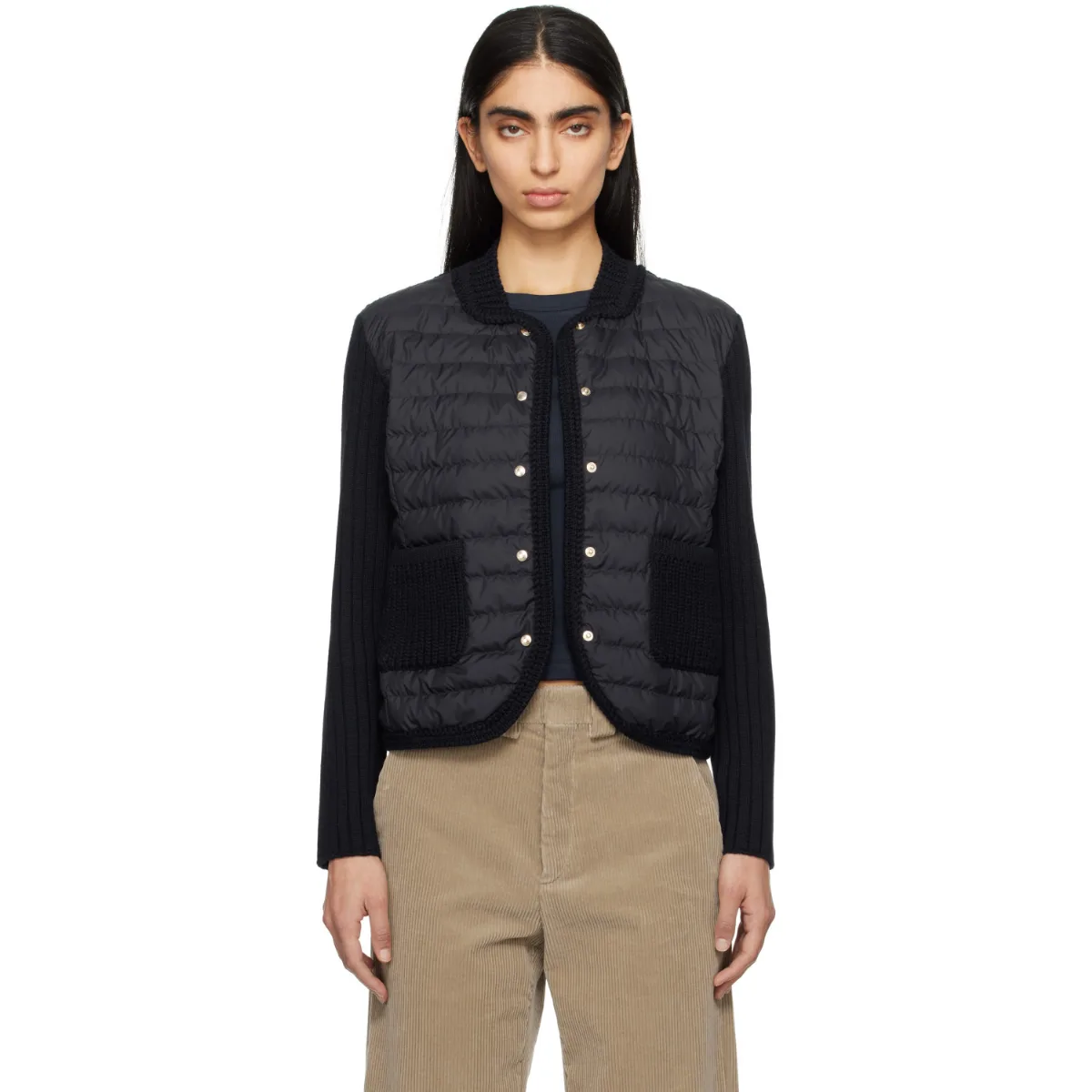 Padded Wool Down Cardigan by Moncler