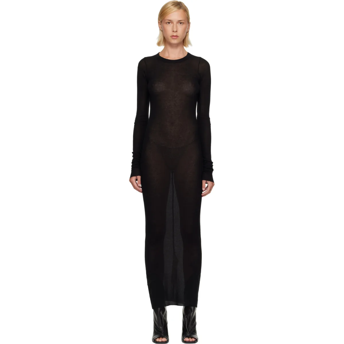 Tower Rib LS Midi Dress